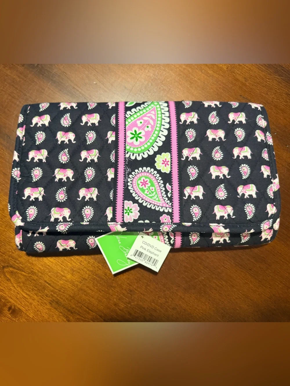Vera Bradley RARE Retired Pink Elephant design CD/DVD case & Hot Iron pouch
